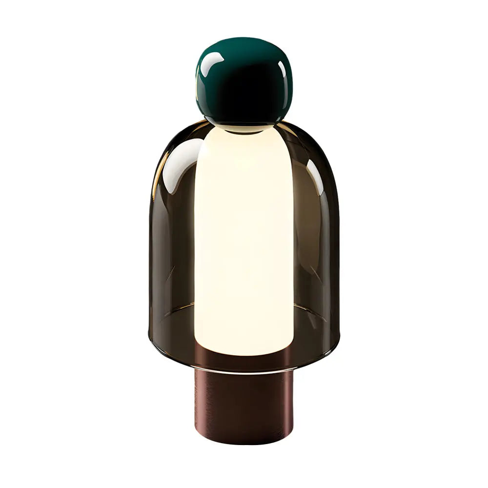 Clarté Nomade - Lampe de Table Rechargeable en Verre Transparent avec LED Dimmable - Rynova