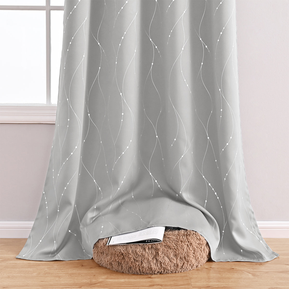 VagueChic - Rideau Occultant à Motifs de Vagues et de Points pour un Intérieur Élégant - Rynova