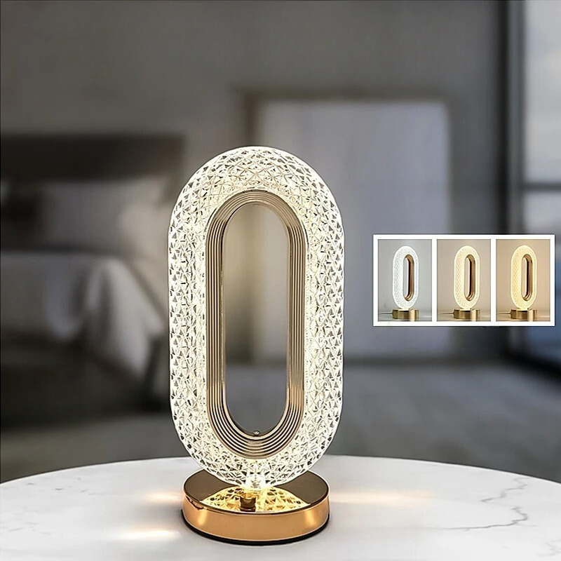 LumiCristal - Lampe de Table en Acrylique Cristallin avec Variateur Tactile - Rynova