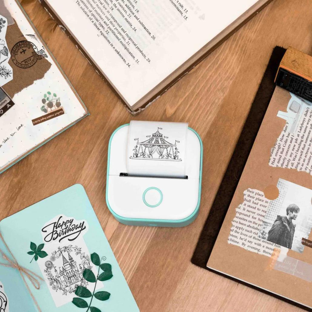 PrintPix  – Imprimante Thermique Portable Mini Autocollants Auto-adhésifs pour DIY et Journaux - Rynova