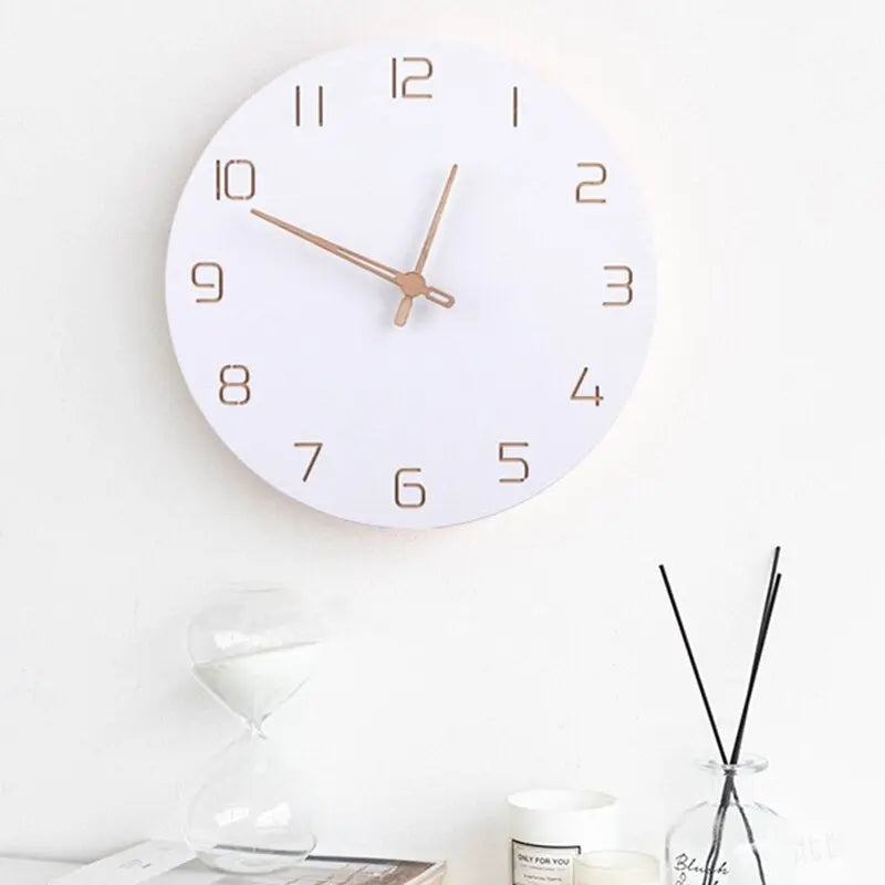 ScandiTime - Horloge Murale 3D en Bois Nordique pour Élégance Scandinave - Rynova
