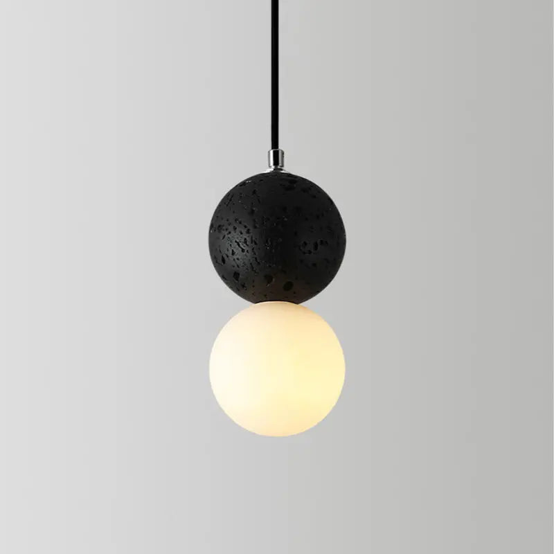 Luminara - Petite Suspension LED Moderne en Verre Noir et Blanc pour Salle à Manger - Rynova