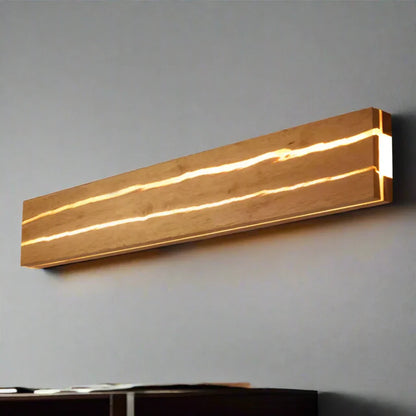 LUMIÈRE NATURE - Élégante Lampe Murale en Bois Fissuré - Design Contemporain - Rynova