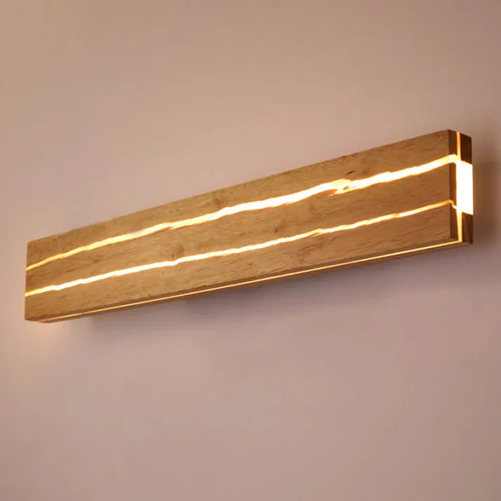LUMIÈRE NATURE - Élégante Lampe Murale en Bois Fissuré - Design Contemporain - Rynova