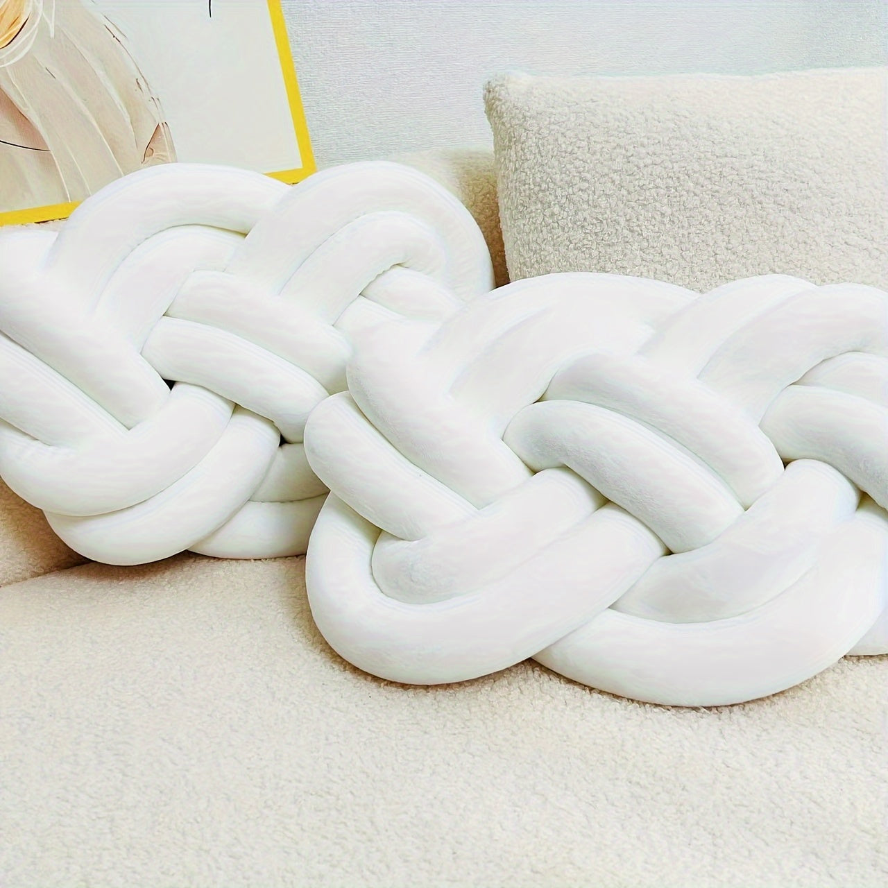 DouxNœud - Ensemble de 2 coussins en peluche décoratifs - Rynova