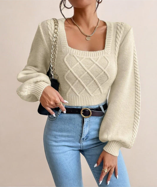 ÉléganceCarré – Pull Femme Col Carré Chic et Moderne - Rynova