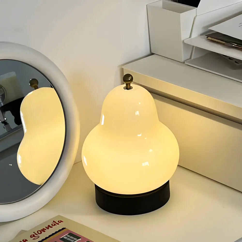 LumièreÉlégante - Lampe de Table en Verre avec Batterie USB, LED Dimmable et Commutateur Tactile - Rynova