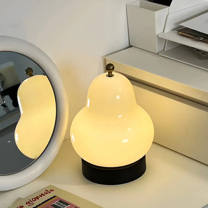 LumièreÉlégante - Lampe de Table en Verre avec Batterie USB, LED Dimmable et Commutateur Tactile - Rynova