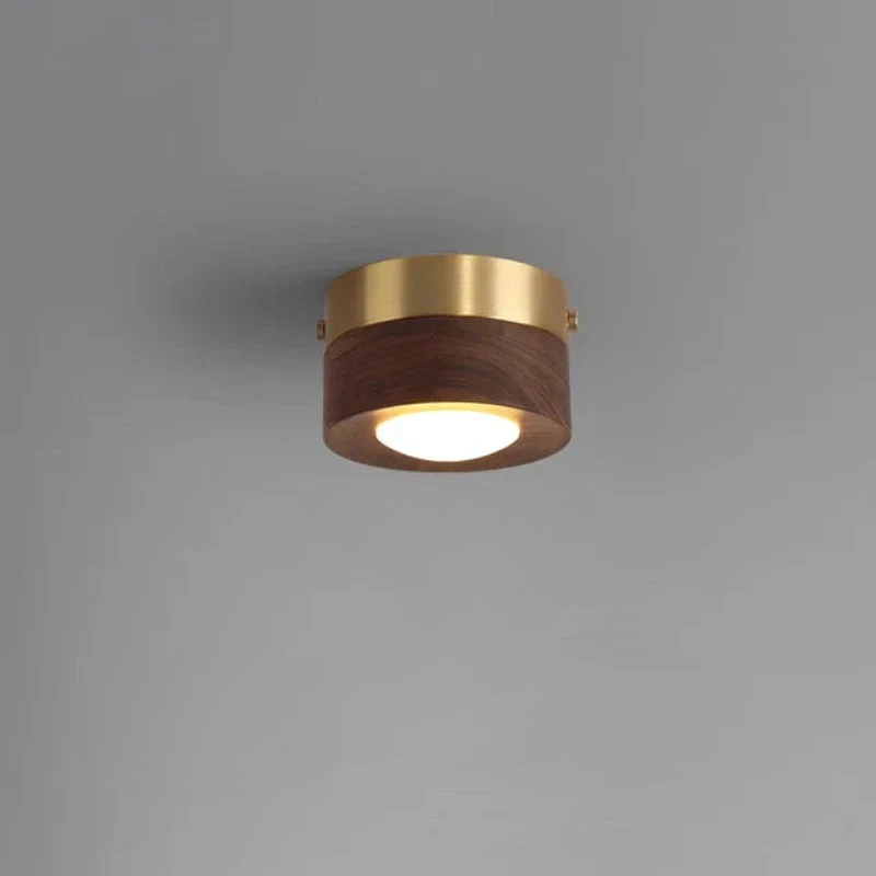 Plafonnier WoodAura - Éclairage en Noyer avec Spot LED Moderne - Rynova
