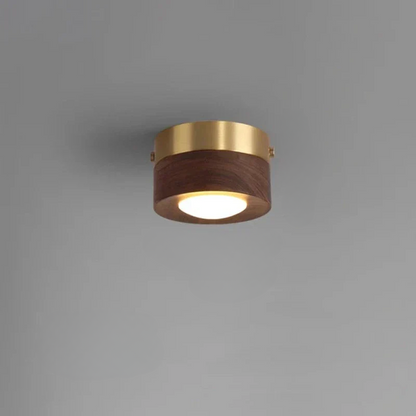 Plafonnier WoodAura - Éclairage en Noyer avec Spot LED Moderne - Rynova