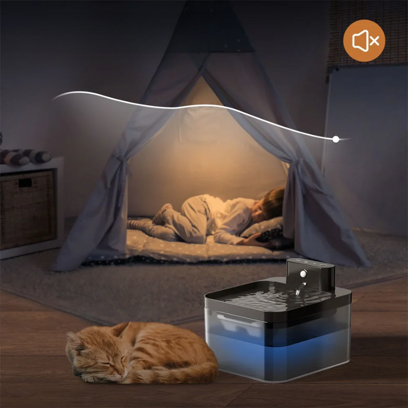 HydraPaws - Fontaine à Eau Automatique Sans Fil avec Capteur pour Chat - Rynova
