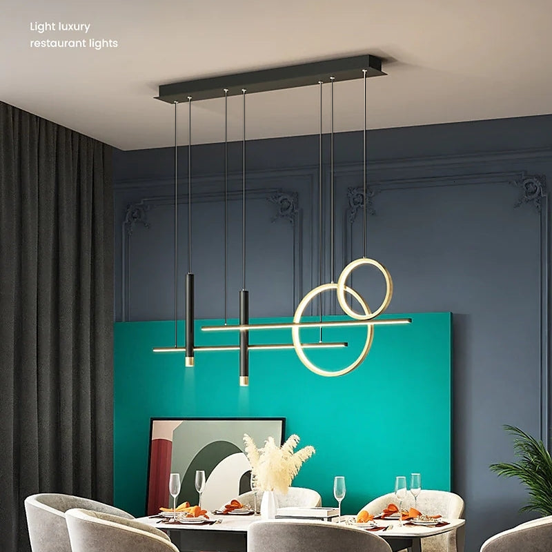 LustreLuxe – Lustre LED en métal noir élégant - Rynova