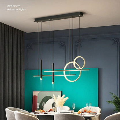 LustreLuxe – Lustre LED en métal noir élégant - Rynova