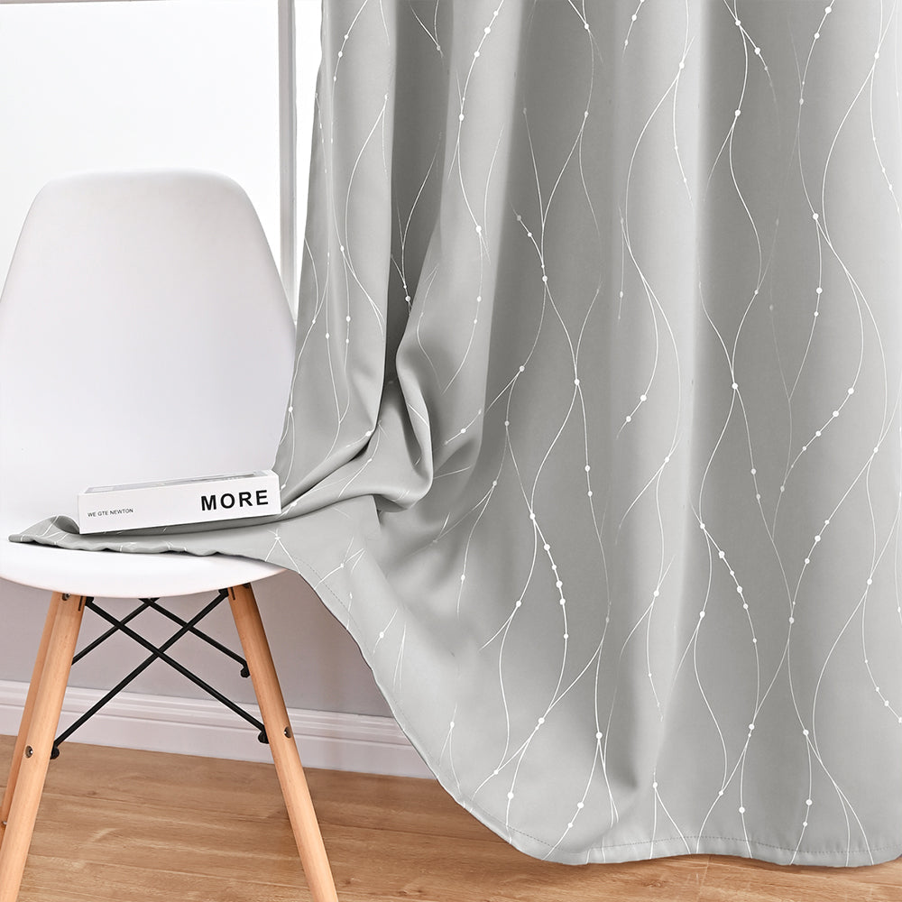 VagueChic - Rideau Occultant à Motifs de Vagues et de Points pour un Intérieur Élégant - Rynova
