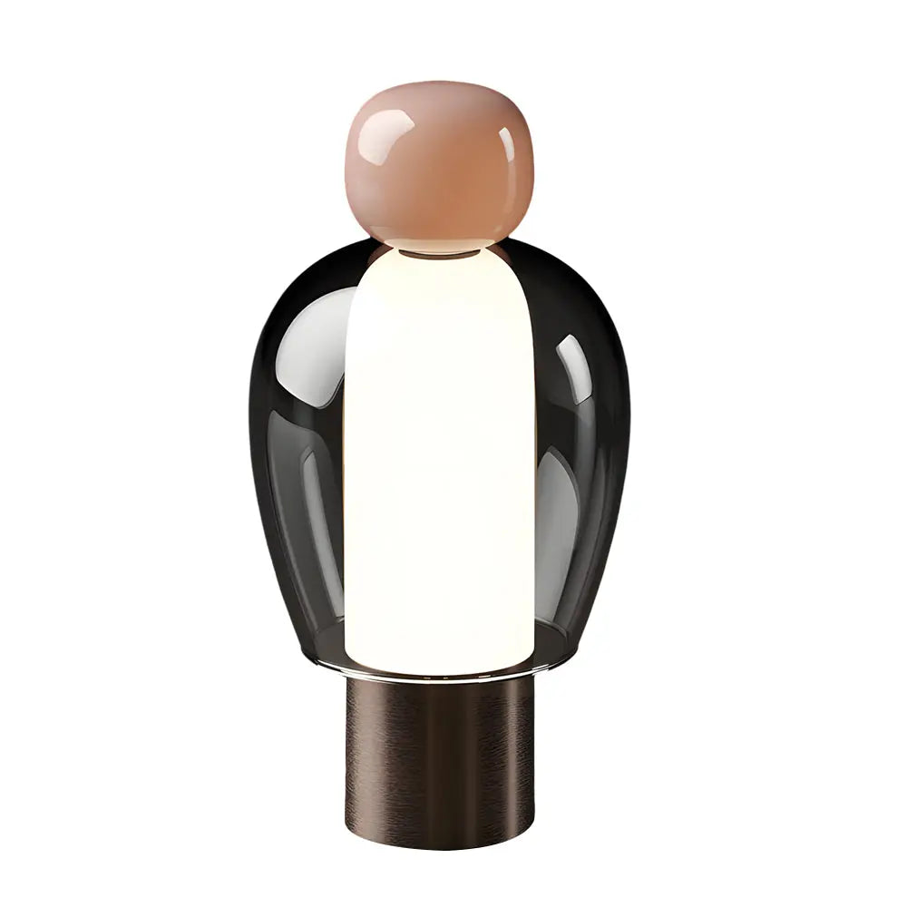 Clarté Nomade - Lampe de Table Rechargeable en Verre Transparent avec LED Dimmable - Rynova