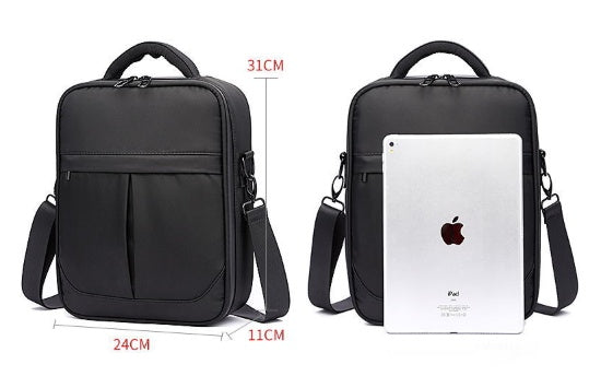 Saccoo - Sac messager pour homme en tissu Oxford noir de qualité - Rynova