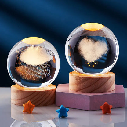 CristaLumi - Lampe de Nuit 3D en Cristal avec Éclairage LED - Rynova