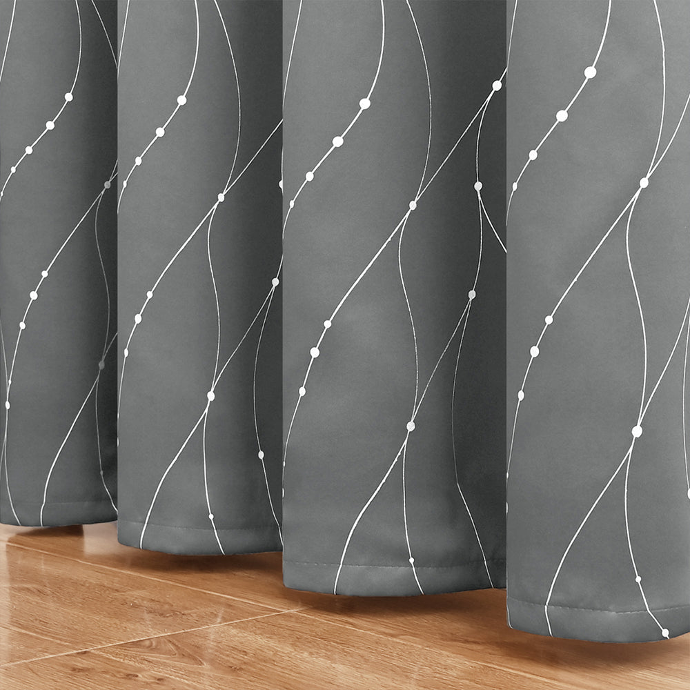 VagueChic - Rideau Occultant à Motifs de Vagues et de Points pour un Intérieur Élégant - Rynova