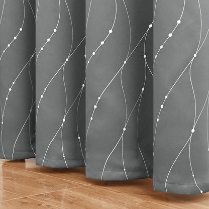 VagueChic - Rideau Occultant à Motifs de Vagues et de Points pour un Intérieur Élégant - Rynova
