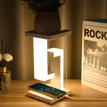 LumiLev - Lampe de table anti-gravité flottante avec chargement sans fil et lumière LED - Rynova