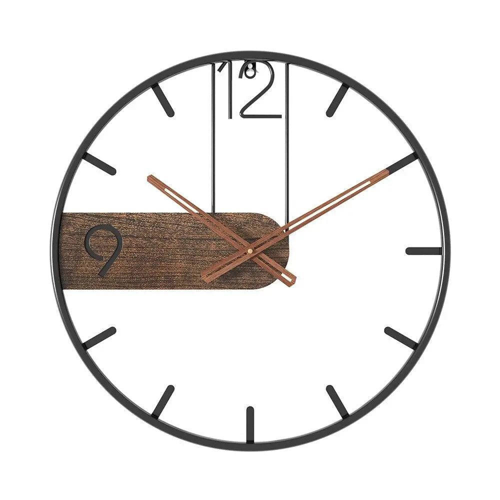 Horloge Murale en Acier et Noyer EleganceTime - Rynova