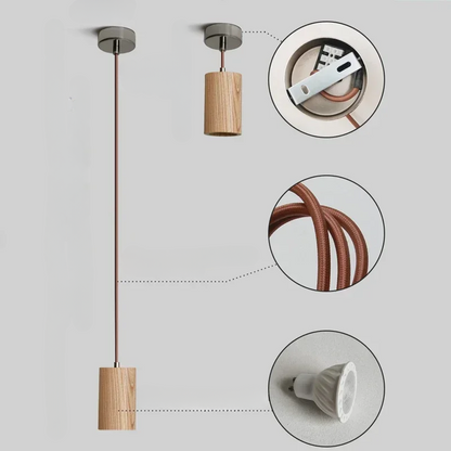 Luminaire Éclat Naturel - Suspension en Bois Scandinave - Rynova