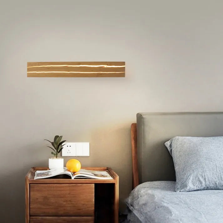LUMIÈRE NATURE - Élégante Lampe Murale en Bois Fissuré - Design Contemporain - Rynova