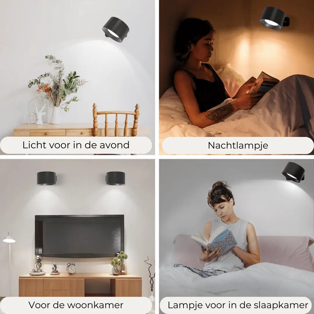 LumiFree - Lampe Murale Rechargeable sans Fil à 360° - Rynova