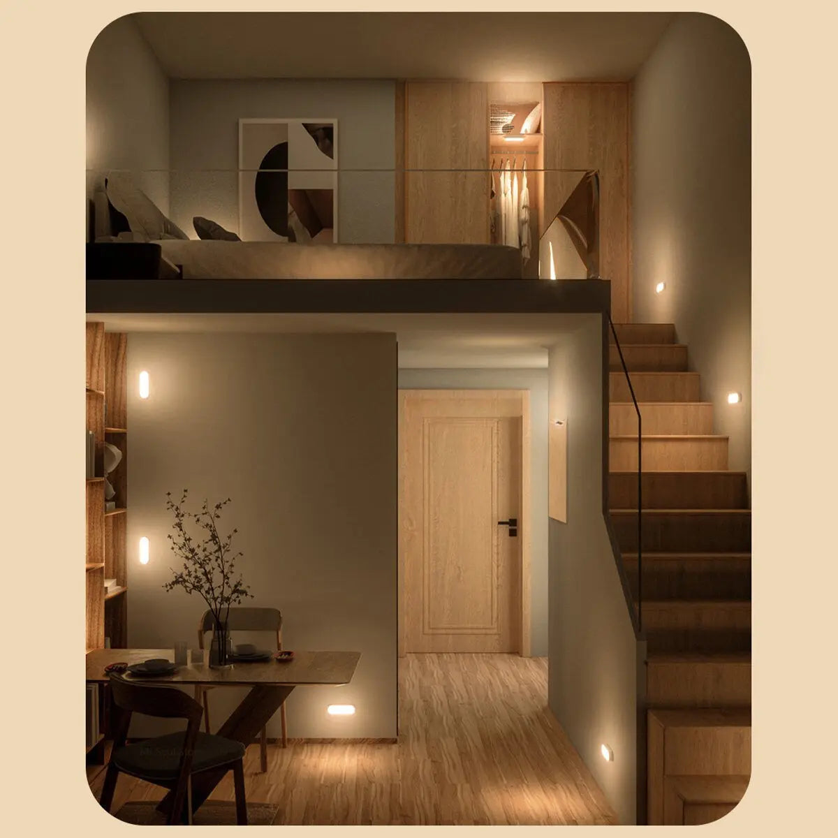 LumièreIntelligente - Lampe Murale LED Sans Fil avec Capteur de Mouvement Rechargeable - Rynova