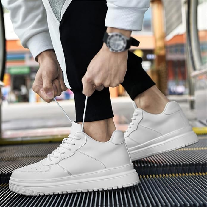 HauteurMax – Baskets Élévatrices en Cuir pour Hommes - Gain de Hauteur Discret - Rynova