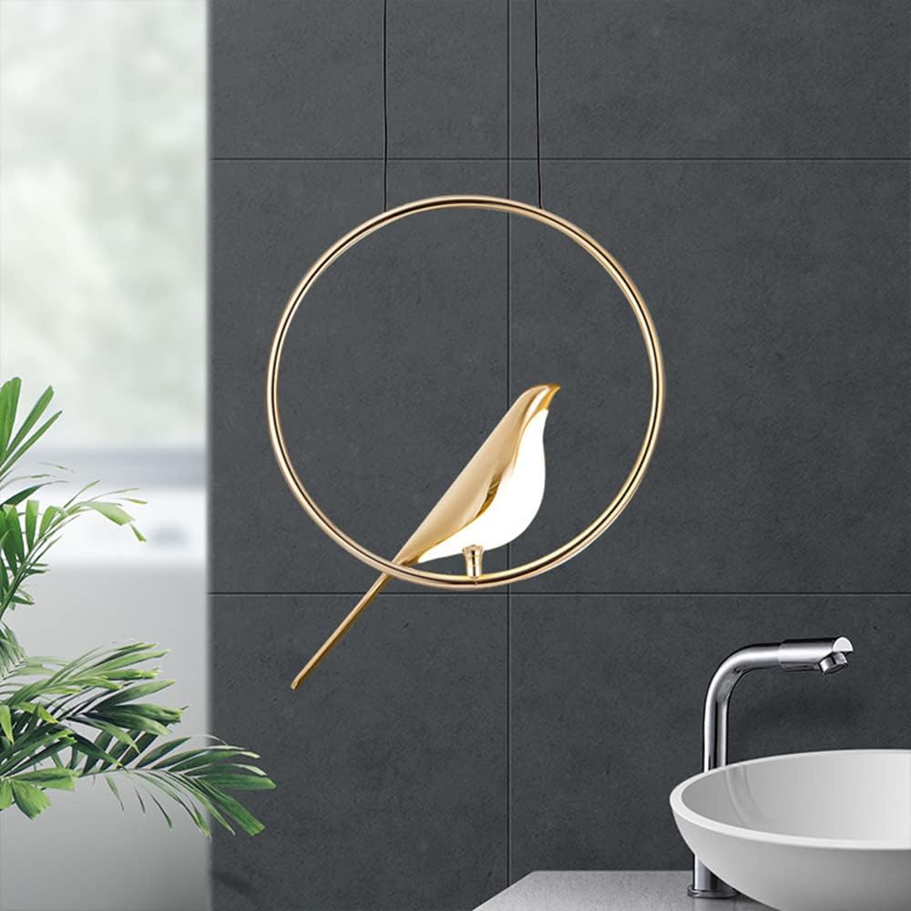 OiseauLumière - Lampe Suspendue LED Créative avec Anneaux et Oiseaux Décoratifs - Rynova