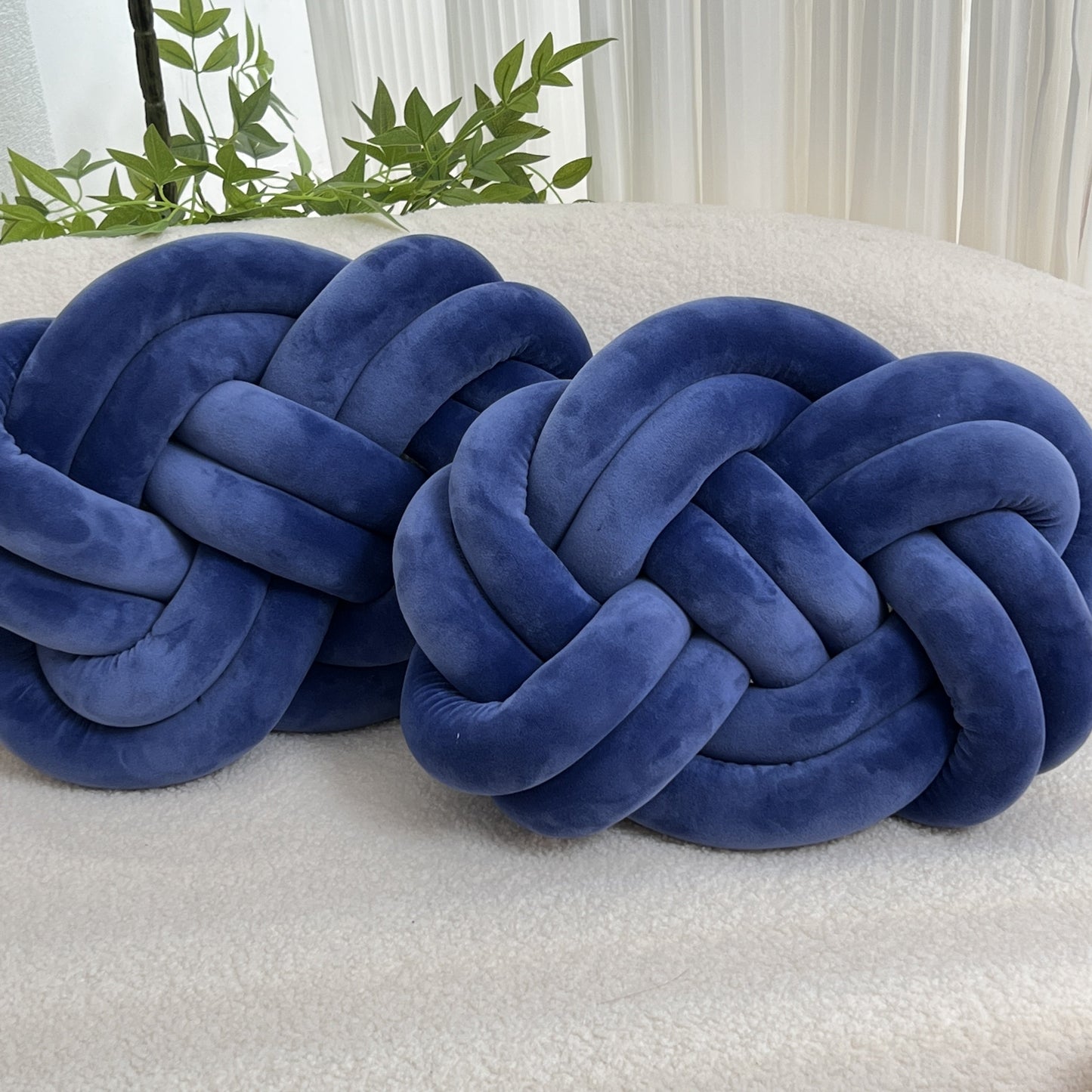 DouxNœud - Ensemble de 2 coussins en peluche décoratifs - Rynova