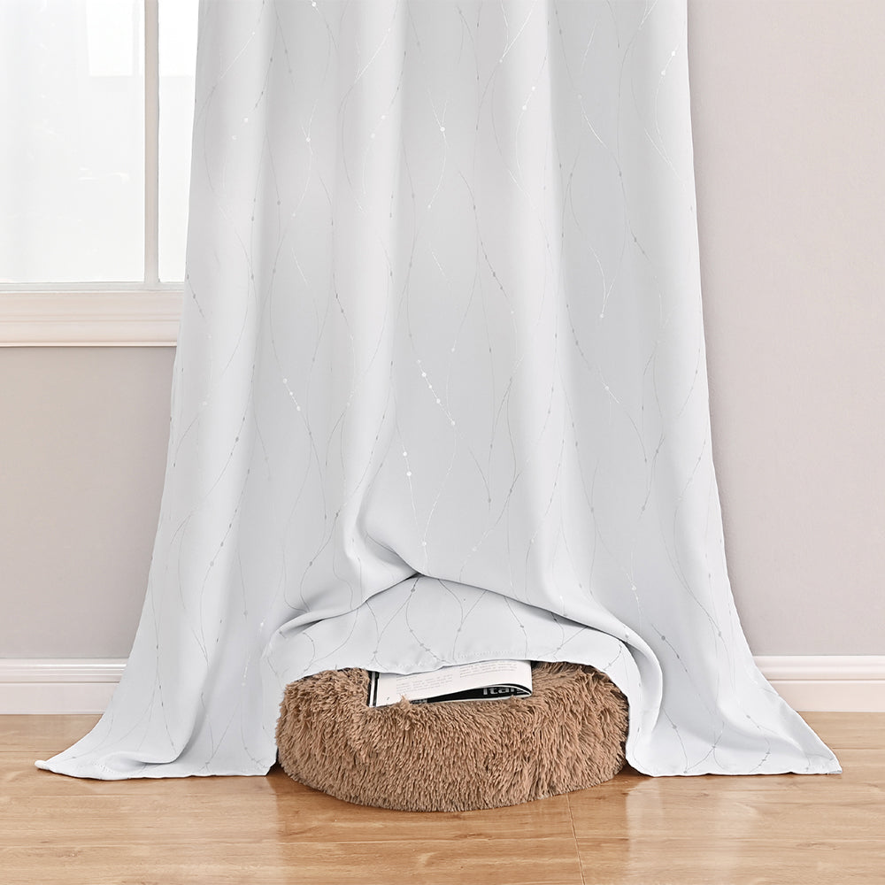 VagueChic - Rideau Occultant à Motifs de Vagues et de Points pour un Intérieur Élégant - Rynova