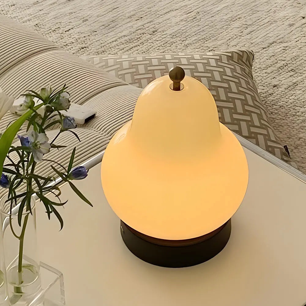 LumièreÉlégante - Lampe de Table en Verre avec Batterie USB, LED Dimmable et Commutateur Tactile - Rynova