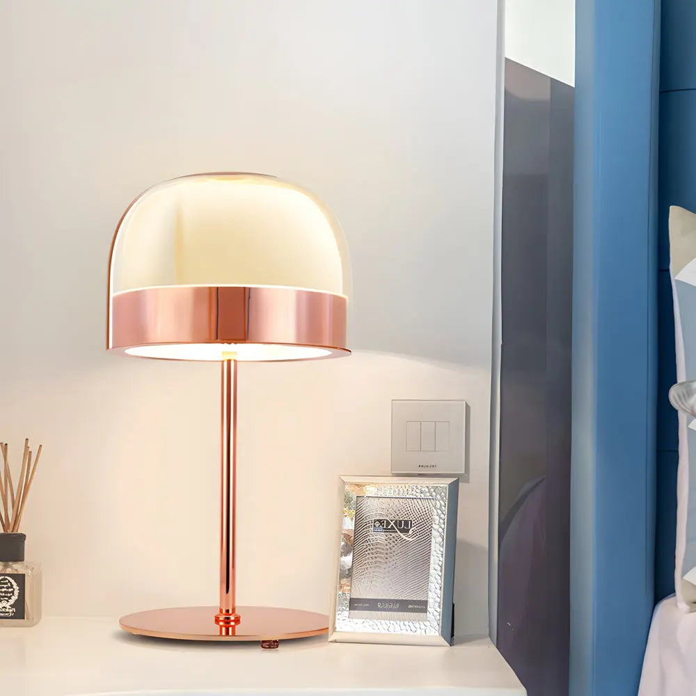 Lumière Élégante - Lampe de Table en Verre avec Éclairage Nocturne à Deux Couches - Rynova
