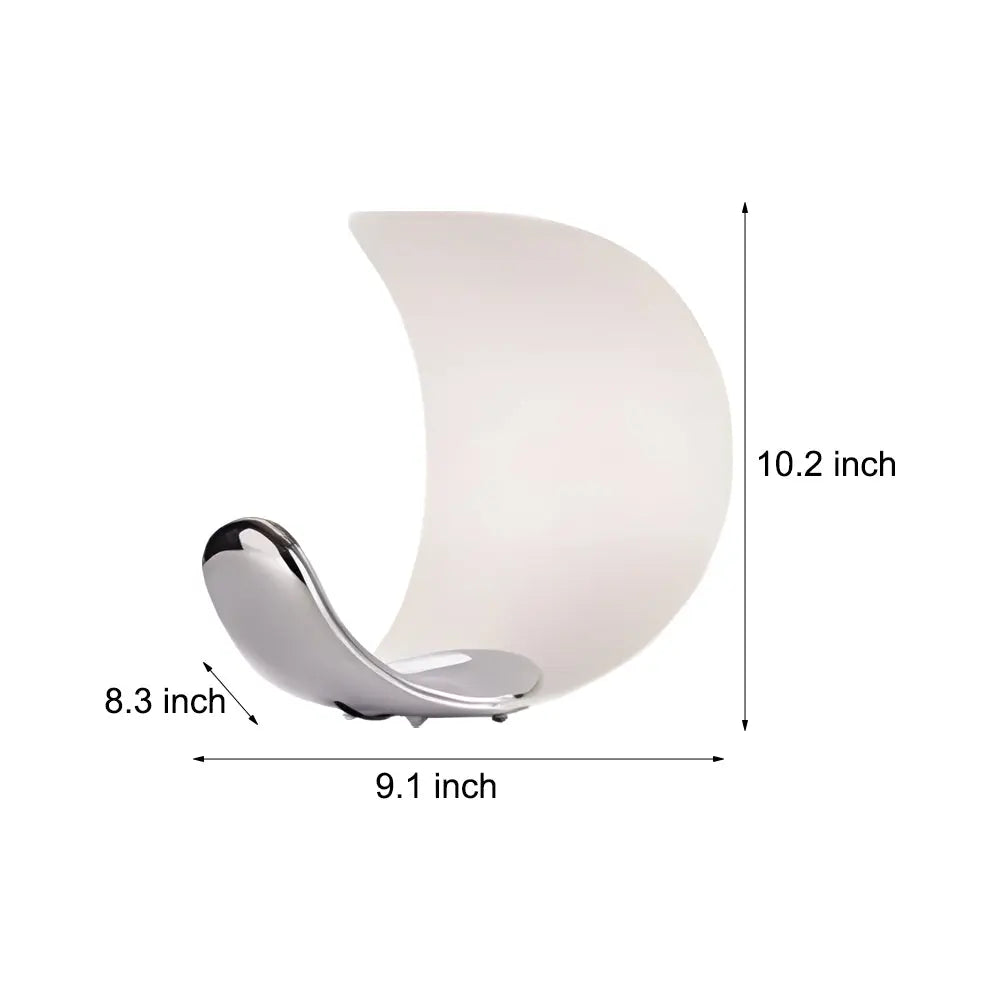 LumiLune - Lampe de Table LED en Aluminium avec Variateur Tactile en Forme de Lune Courbée D76 - Rynova