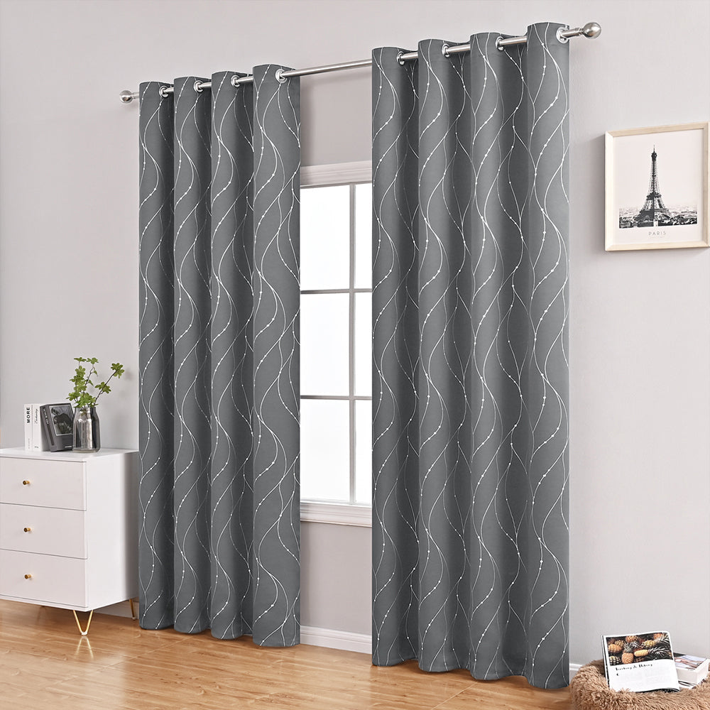 VagueChic - Rideau Occultant à Motifs de Vagues et de Points pour un Intérieur Élégant - Rynova