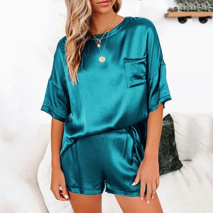 SilkyDreams - Ensemble de Pyjama en Satin pour Femmes - Rynova