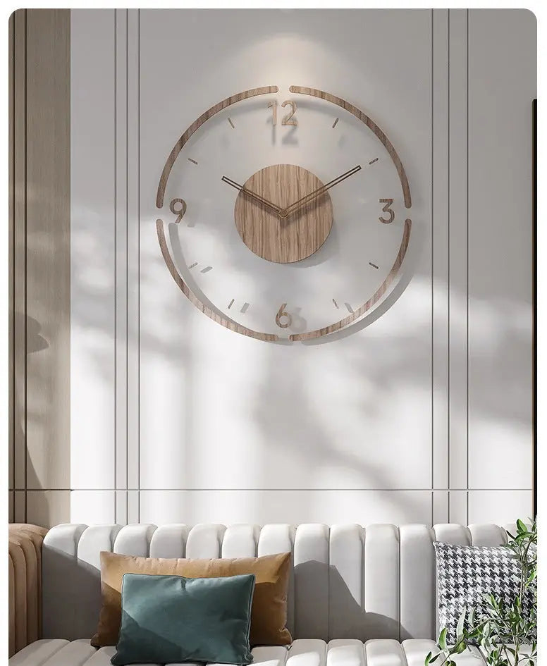 ScandiTime - Horloge Murale Silencieuse en Bois Vrai 35 cm - Rynova
