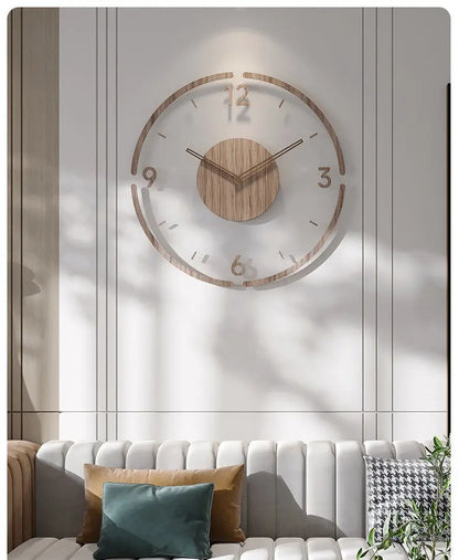 ScandiTime - Horloge Murale Silencieuse en Bois Vrai 35 cm - Rynova