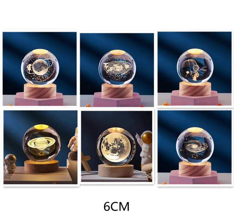 CristaLumi - Lampe de Nuit 3D en Cristal avec Éclairage LED - Rynova