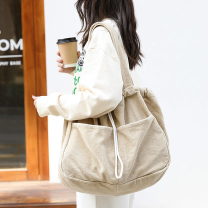 ChicVert - Sac à bandoulière en velours côtelé avec poches multiples - Rynova