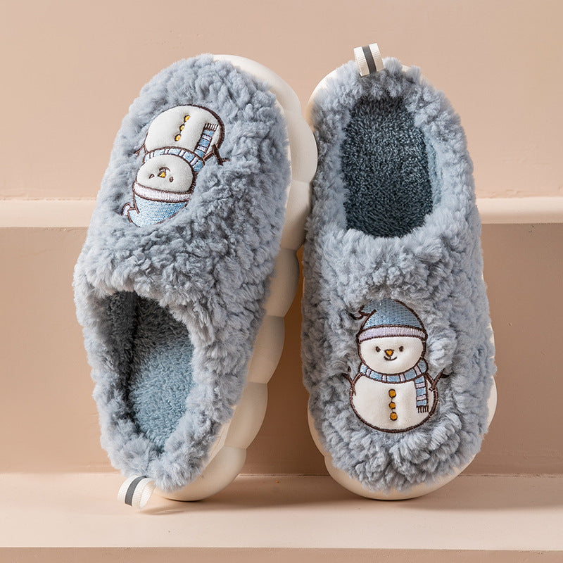 Flocon Doux - Chaussons en peluche anti-dérapants pour l'hiver - Rynova