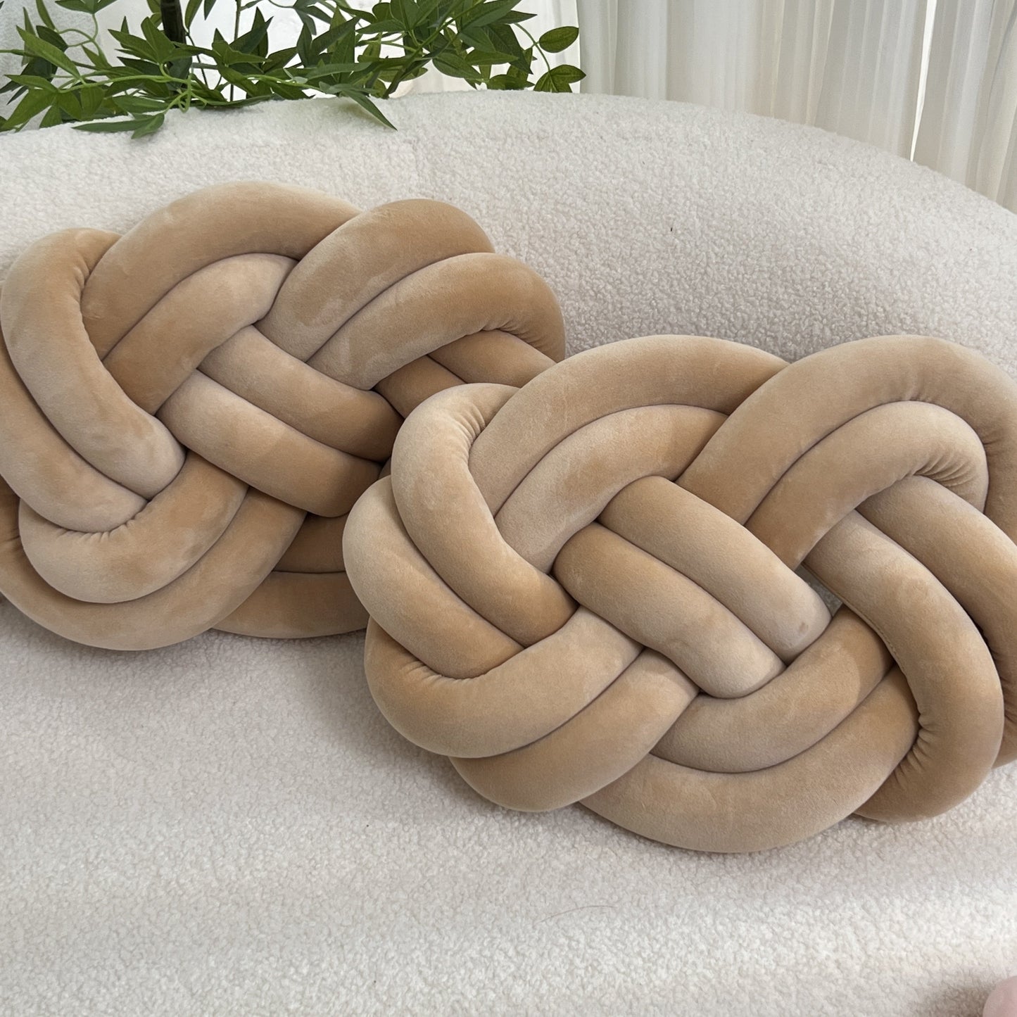 DouxNœud - Ensemble de 2 coussins en peluche décoratifs - Rynova