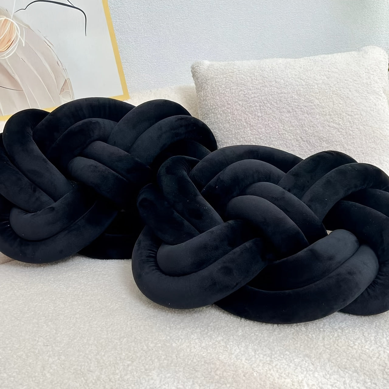 DouxNœud - Ensemble de 2 coussins en peluche décoratifs - Rynova