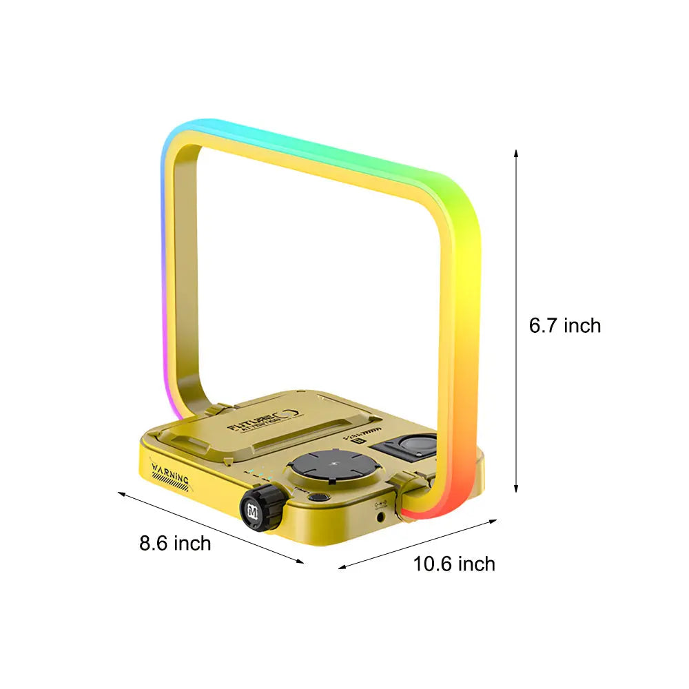 LumiCharge - Lampe de Bureau RGB Chargeur Sans Fil 3-en-1 - Rynova