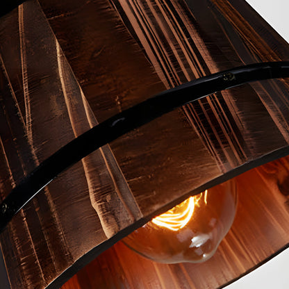 CharmeRustique - Lustre en Bois en Forme de Seau pour Bar - Rynova