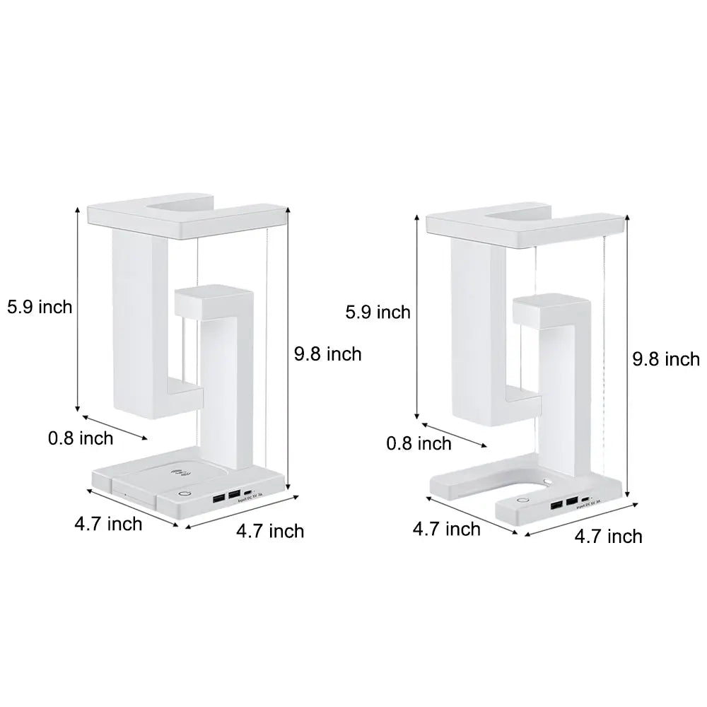 LumiLev - Lampe de table anti-gravité flottante avec chargement sans fil et lumière LED - Rynova