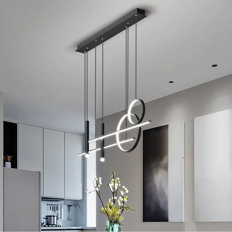 LustreLuxe – Lustre LED en métal noir élégant - Rynova