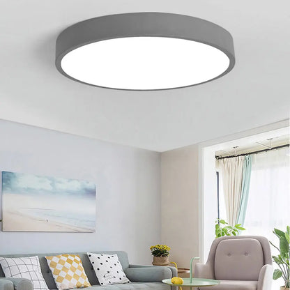 LuminaRose - Lampe de Plafond LED Ronde Moderne en Métal Rose et Gris - Rynova